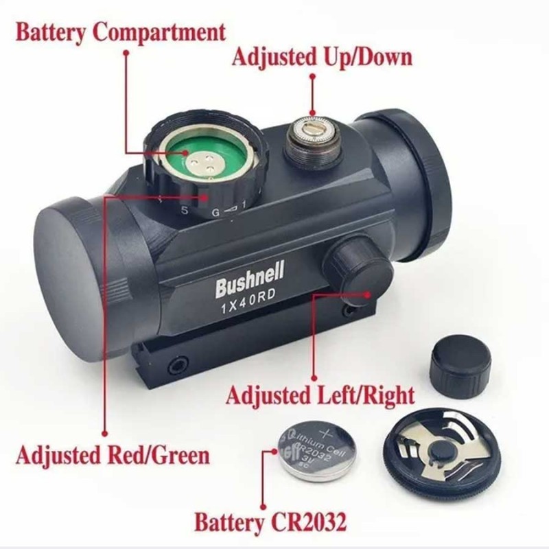 Bushnell 1x40/RD Holographic Red/Green Cross Dot Sight Rifle Laser Scope 100% New
