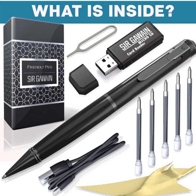  SIRGAWAIN 1080P Body Camera Pen [Upgraded 2024] – Body Cam with HD Video or Picture Taking, SD Card Storage, and Manual Control for Privacy Compliance