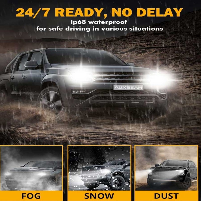 H13 LED Headlight Bulbs 110W 24000LM F22 Series Auxbeam High Brightness 6500K Cool White | 2 Bulbs