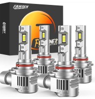 Fahren 9005/HB3 & 9006/HB4, 80000LM 900% Ultra Brighter HB3 HB4 Fog Light Bulbs, 6500K Cool White, 99% CANbus Ready, Plug and Play, IP68, Pack of 4