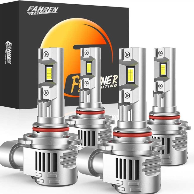 Fahren 9005/HB3 & 9006/HB4, 80000LM 900% Ultra Brighter HB3 HB4 Fog Light Bulbs, 6500K Cool White, 99% CANbus Ready, Plug and Play, IP68, Pack of 4