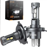 Zethors H4 LED Car Bulbs, 2pcs H4 LED Headlights Canbus 50W 16000LM 6000K H4/9003/HB2 High and Low Beam, Halogen Replacement, Plug and Play, IP68 Waterproof, Fanless