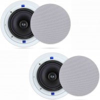 Herdio Passive Ceiling Speakers 6.5 Inch, 320W 2-Way Round Flush Mount Speakers, Easy to Install, Suitable for Home Theater Living Room Bathroom Office, (White, Pair)