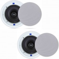 Herdio Passive Ceiling Speakers 6.5 Inch, 320W 2-Way Round Flush Mount Speakers, Easy to Install, Suitable for Home Theater Living Room Bathroom Office, (White, Pair)