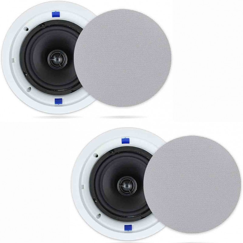 Herdio Passive Ceiling Speakers 6.5 Inch, 320W 2-Way Round Flush Mount Speakers, Easy to Install, Suitable for Home Theater Living Room Bathroom Office, (White, Pair)