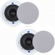 Herdio Passive Ceiling Speakers 6.5 Inch, 320W 2-Way Round Flush Mount Speakers, Easy to Install, Suitable for Home Theater Living Room Bathroom Office, (White, Pair)
