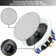 Herdio Passive Ceiling Speakers 6.5 Inch, 320W 2-Way Round Flush Mount Speakers, Easy to Install, Suitable for Home Theater Living Room Bathroom Office, (White, Pair)