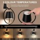 5200mAh Wireless Wall Light, Rechargeable Batttery Operated Wall Sconces Set of 2,3 Color Stepless Dimming Up, Wall Lamp for Battery Operated Lamp for Picture/Bedroom/Living Room/Hallway (Black)