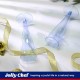 JOLLY CHEF 100 Pack Plastic Champagne Flutes Disposable 4.5 oz Blue Glitter Plastic Champagne Glasses Perfect for Wedding, Thanksgiving Day, Christmas