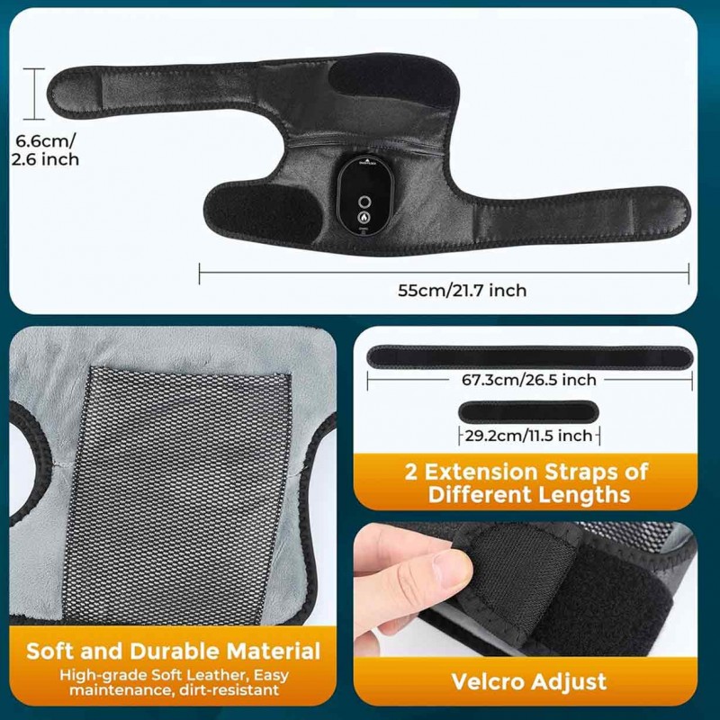 Cordless Heated Knee Brace Wrap for Pain Relief: Adjustable Heating Knee Pad for Knee Elbow Shoulder Arthritis