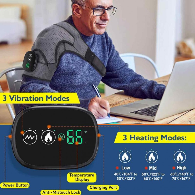 Naipo Shiatsu Shoulder Massager with Vibration: Deep Kneading Neck & Back Massager with Heat in Toronto