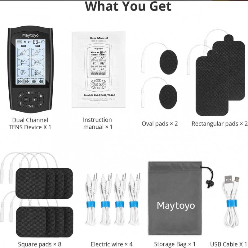 Maytoyo 4-Channel TENS Massager: Effective Pain Relief & Muscle Stimulation
