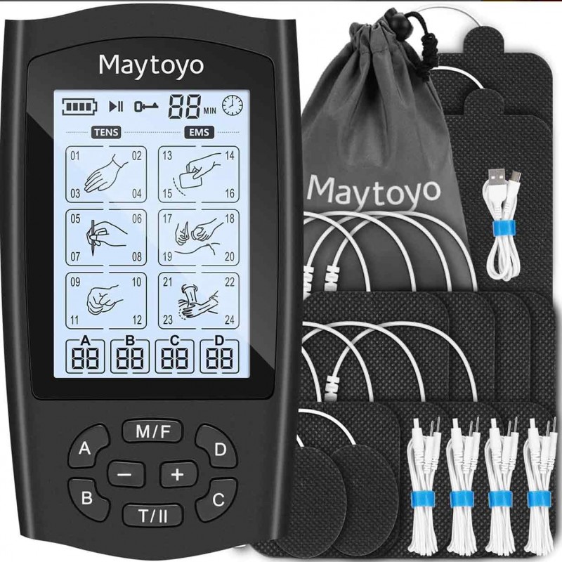 Maytoyo 4-Channel TENS Massager: Effective Pain Relief & Muscle Stimulation