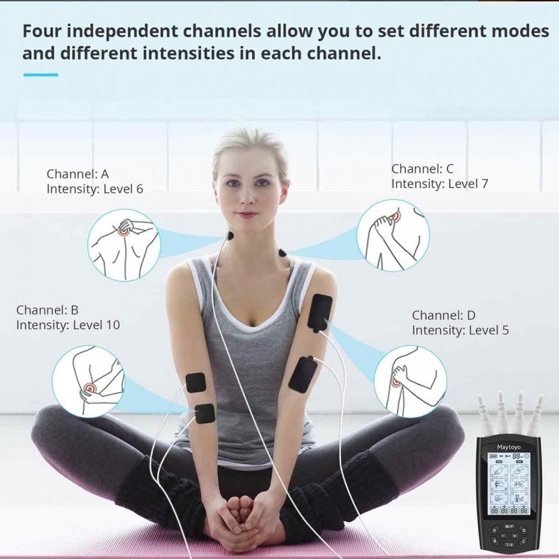 Maytoyo 4-Channel TENS Massager: Effective Pain Relief & Muscle Stimulation