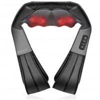 Shiatsu Neck and Back Massager with Soothing Heat, Nekteck Electric Deep Tissue 3D Kneading Massage Pillow for Shoulder, Leg, Body Muscle Pain Relief, Home, Office, and Car Use (Black)