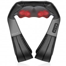 Shiatsu Neck and Back Massager with Soothing Heat, Nekteck Electric Deep Tissue 3D Kneading Massage Pillow for Shoulder, Leg, Body Muscle Pain Relief, Home, Office, and Car Use (Black)