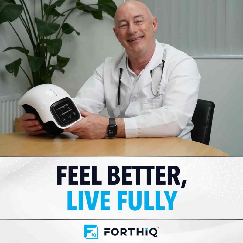 FORTHiQ FQ-ST 1101 Knee Massager Smart with Heat, Red Light and Massage Therapy, 3-in-1 Cordless, 2024 Updated Edition, FSA or HSA Eligible, Gifts for Grandma & Grandpa