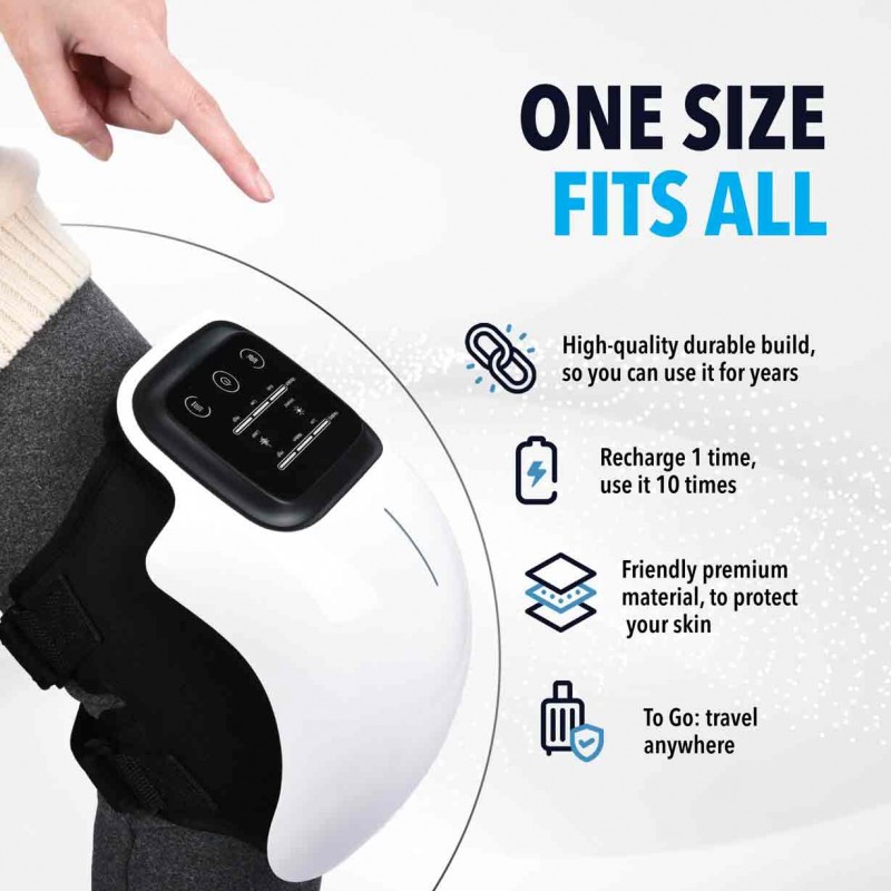 FORTHiQ FQ-ST 1101 Knee Massager Smart with Heat, Red Light and Massage Therapy, 3-in-1 Cordless, 2024 Updated Edition, FSA or HSA Eligible, Gifts for Grandma & Grandpa