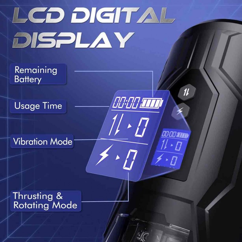 Male Masturbator Sex Toys for Men - Male Sex Toy Adult Toys 7 Thrusting & Rotating & Vibrating Modes with LCD Display, Visual Window & IPX7 Waterproof Penis Pump Pocket Pussy Mens Stroker Sex Machine