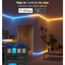 Govee RGBIC LED Strip Lights 16.4ft with Covers, Smart LED Lights Work with Alexa and Google Assistant, LED Diffuser Channel with LED Lights for Bedroom, Skirting Lines, Studio, Cabinet