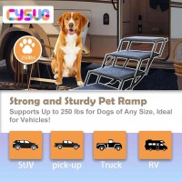 Dog Ramp for Car Truck and SUV Dog Stairs for Large Dogs Folding Pet Stairs with Non-Slip Rug Surface Supports Up to 250 lbs (5 Steps)