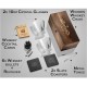 Mixology & Craft Whiskey Stones Gift Set - Pack of 6 Stainless Steel Bullet Chillers with 2, 10 oz Crystal Glasses in Distressed Wood Box - Whiskey Gifts for Men